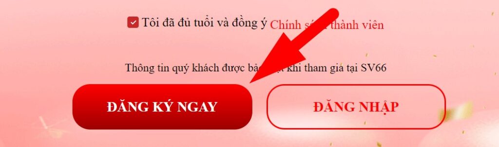 Đăng ký SV66 - Hướng dẫn thao tác từ A đến Z 12 Nhấn gửi lệnh đăng ký tài khoản